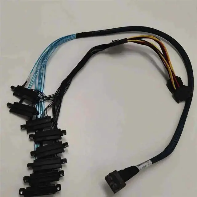 Alt view image 3 of 3 - Vszerda 00KF472 Original 12Gbps Mini SAS HD Breakout Cable, Dual SFF-8643 Host to 8×SFF-8482 29Pin HDD Server RAID Cable, Compatible with Lenovo x3650 M5 HX5500 Server Internal Storage Wire