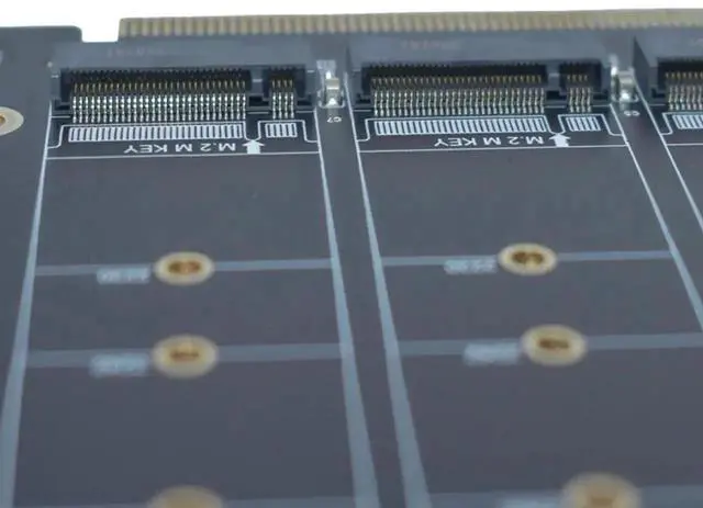 Alt view image 3 of 7 - Vszerda PCIe 4.0 x16 M.2 Expansion Card, 4-Port M-Key NVMe SSD Adapter Supports 2280/2260/2242/2230 Drives