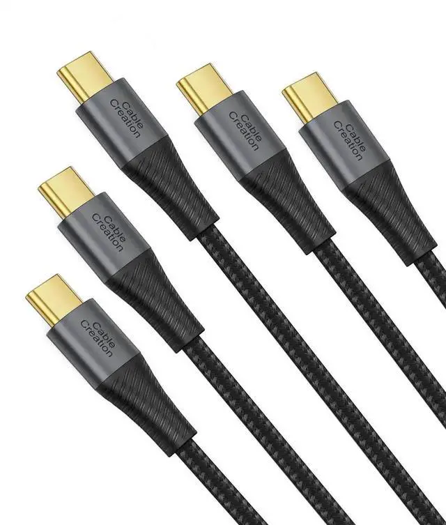 Main image of Vszerda 5 Pack 0.8FT Double Braided USB-C to USB-C Short Fast Charging Cables for Galaxy S22 Ultra/S22/S21/S20/Note 20, MacBook, iPad Mini 6