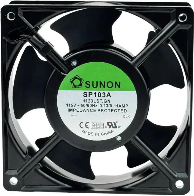 Alt view image 2 of 7 - Vszerda SP103A 1123LST.GN 12038 AC 115V Dual Ball Bearing Cooling Fan 2300RPM 2-Pin for Industrial Cabinet