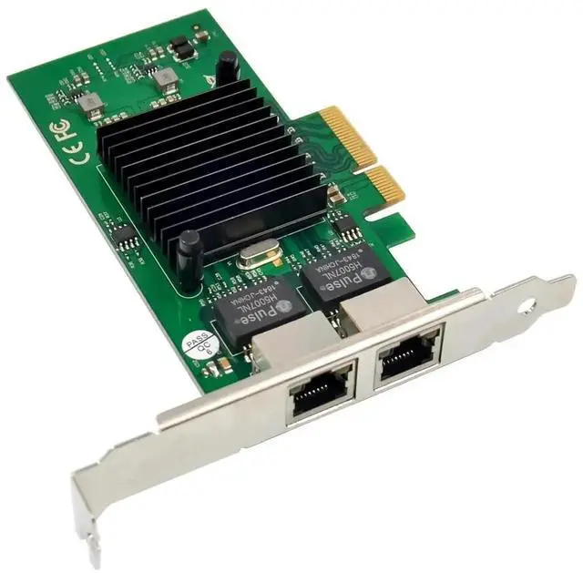 Alt view image 2 of 7 - Vszerda Dual-Port PCIe X4 Gigabit NIC, Intel 82576 Chip Dual RJ45 Ethernet Adapter Support PXE & SR-IOV, Low Profile Bracket for Server PC