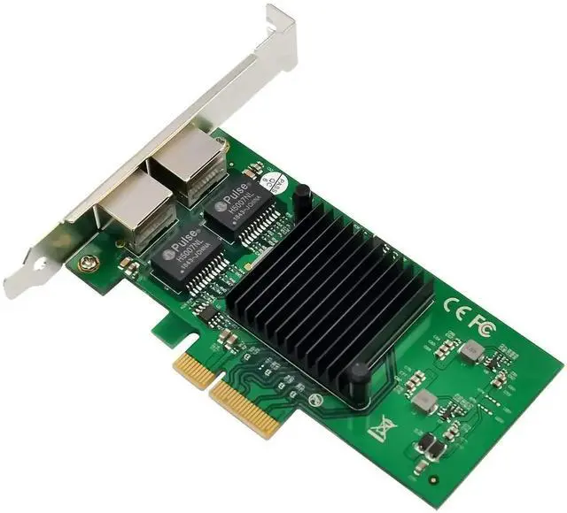 Alt view image 5 of 7 - Vszerda Dual-Port PCIe X4 Gigabit NIC, Intel 82576 Chip Dual RJ45 Ethernet Adapter Support PXE & SR-IOV, Low Profile Bracket for Server PC