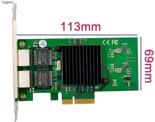 Alt view image 6 of 7 - Vszerda Dual-Port PCIe X4 Gigabit NIC, Intel 82576 Chip Dual RJ45 Ethernet Adapter Support PXE & SR-IOV, Low Profile Bracket for Server PC