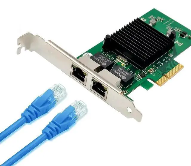 Alt view image 7 of 7 - Vszerda Dual-Port PCIe X4 Gigabit NIC, Intel 82576 Chip Dual RJ45 Ethernet Adapter Support PXE & SR-IOV, Low Profile Bracket for Server PC