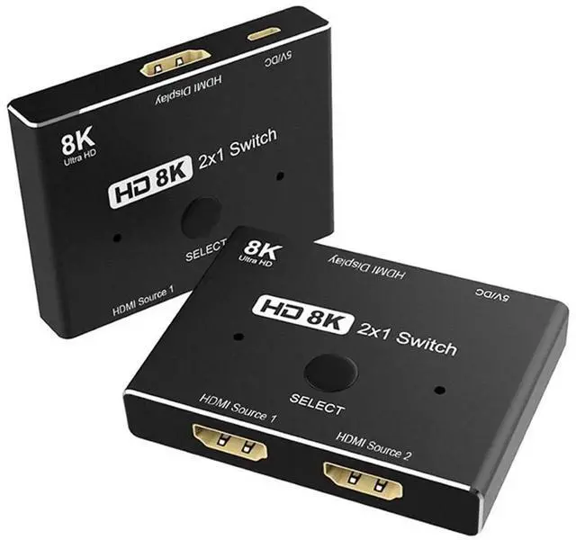 Alt view image 4 of 7 - Vszerda 2-In-1-Out HDMI 2.1 8K KVM Switch Hub, 8K@60Hz & 4K@60Hz SST, HDCP Compliant, 3 HDMI 2.1 Cables Included