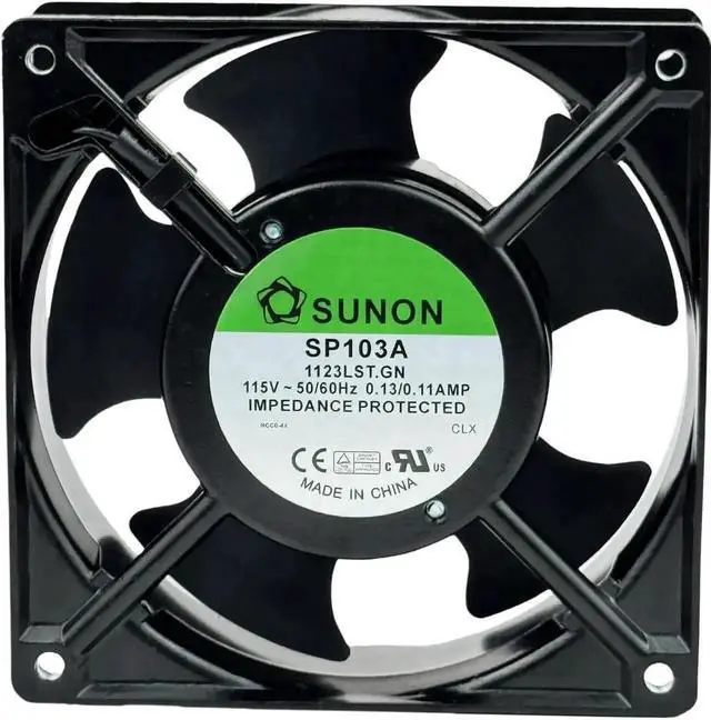 Main image of Vszerda SUNON SP103A 1123LST.GN Axial Cooling Fan, 115V AC, 120×120×38mm, 2-Pin Dual Ball Bearing Fan