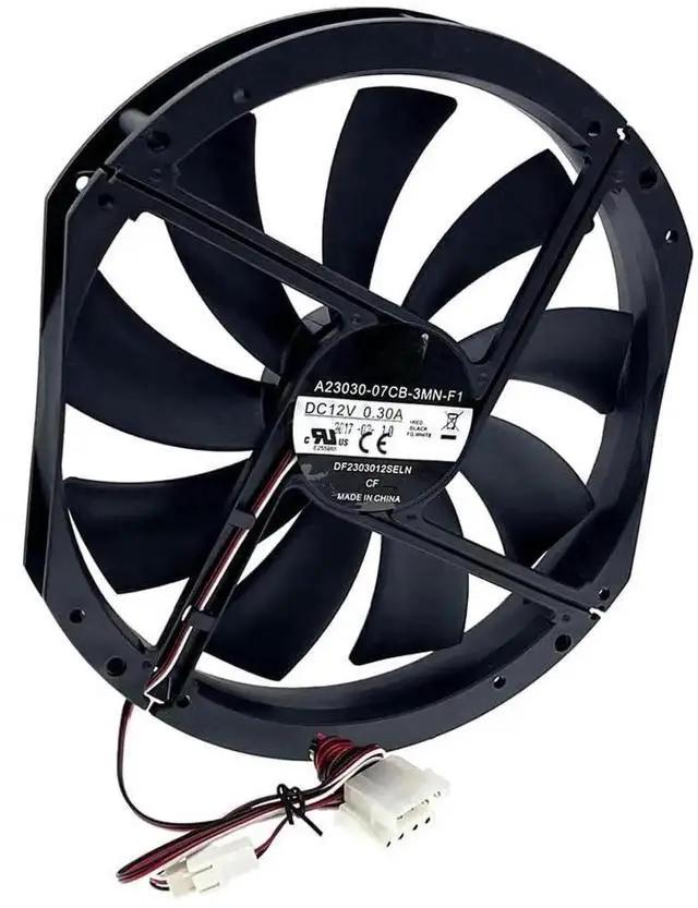Main image of Vszerda 230mm Large Airflow PC Case Fan DF2303012SELN A23030-07CB-3MN-F1, 230×200×30mm DC12V Silent Cooling Fan