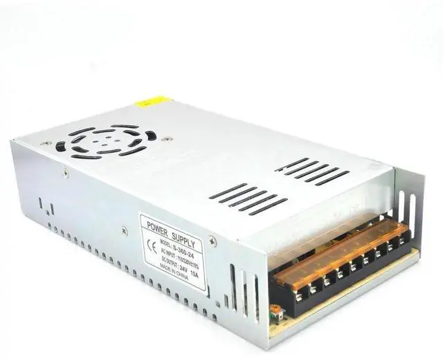 Alt view image 6 of 7 - Vszerda 360W Regulated Switching Power Supply, AC 110V/220V to DC 24V 15A Universal Transformer Driver Adapter for LED Strip Lights, CCTV Cameras, Radio, Computer & DIY Projects