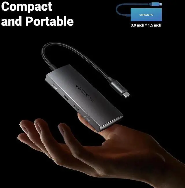 Alt view image 3 of 7 - Vszerda 10Gbps USB C Hub, 4-Port USB 3.2 Gen2 Multiport Splitter, High Speed Data Only Type C Adapter Compatible with MacBook Air Pro, iMac, iPad Pro, iPhone 15 Series, Galaxy S23 & All USB-C Devices