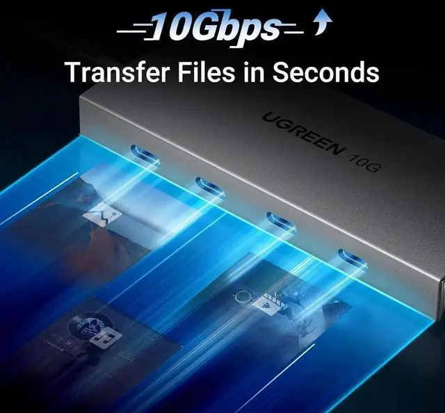 Alt view image 4 of 7 - Vszerda 10Gbps USB C Hub, 4-Port USB 3.2 Gen2 Multiport Splitter, High Speed Data Only Type C Adapter Compatible with MacBook Air Pro, iMac, iPad Pro, iPhone 15 Series, Galaxy S23 & All USB-C Devices