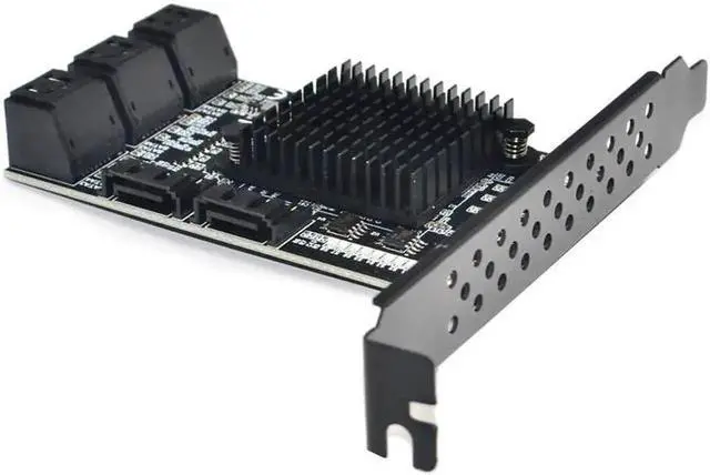 Alt view image 5 of 5 - Vszerda PCIe 2.0 X1 8 Port SATA III 6Gbps Expansion Controller Card with Low Profile Bracket, 8 SATA Storage Adapter Fully Compatible with Windows 10