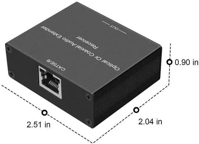 Alt view image 2 of 6 - Vszerda PoC Digital Audio Extender Optical Coaxial Over Single Cat5e Cat6 Cable Support 500ft LPCM Dolby DTS TrueHD