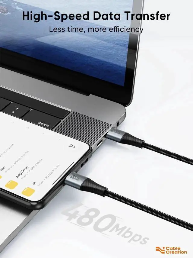 Alt view image 5 of 7 - Vszerda 5 Pack 0.8FT Short USB-C to USB-C Cable, Double Braided Fast Charging Cord Compatible with Galaxy S22/21/20, Note 20, MacBook, iPad mini 6
