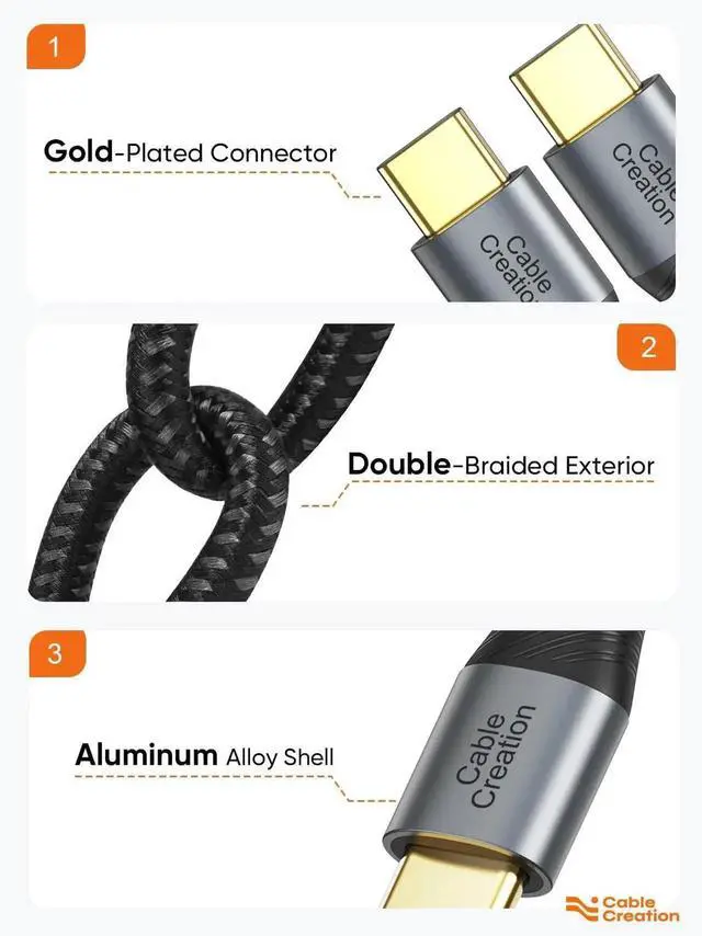 Alt view image 6 of 7 - Vszerda 5 Pack 0.8FT Short USB-C to USB-C Cable, Double Braided Fast Charging Cord Compatible with Galaxy S22/21/20, Note 20, MacBook, iPad mini 6