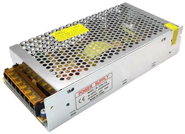 Alt view image 5 of 5 - Vszerda AC 110/220V to DC 12V 10A 120W Switching Power Supply Transformer Driver for LED Strips & CCTV Cameras