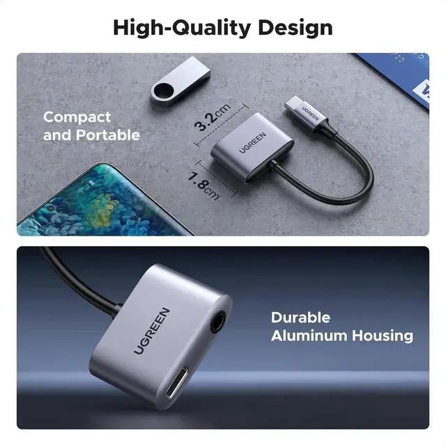 Alt view image 4 of 7 - Vszerda 2-in-1 USB-C to 3.5mm Audio & PD Charging Adapter, Type-C Aux Headphone Dongle with 60W Fast Charge, Compatible with Samsung S25 Ultra, iPad Pro, Switch 2