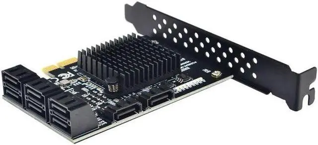 Alt view image 2 of 5 - Vszerda 8-Port SATA III PCIe 2.0 x1 Controller Card, 6Gbps SATA Expansion Adapter with Low Profile Bracket, Compatible with Windows 10