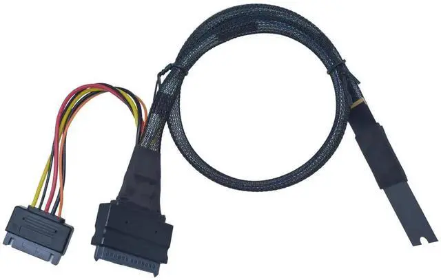 Alt view image 4 of 7 - Vszerda PCIe 5.0 M.2 NVMe to SFF-8639 U.2 Adapter Cable with 15Pin SATA Power, Left Side Exit, 1.6FT (50CM) M.2 to U.2 SSD Converter Cord