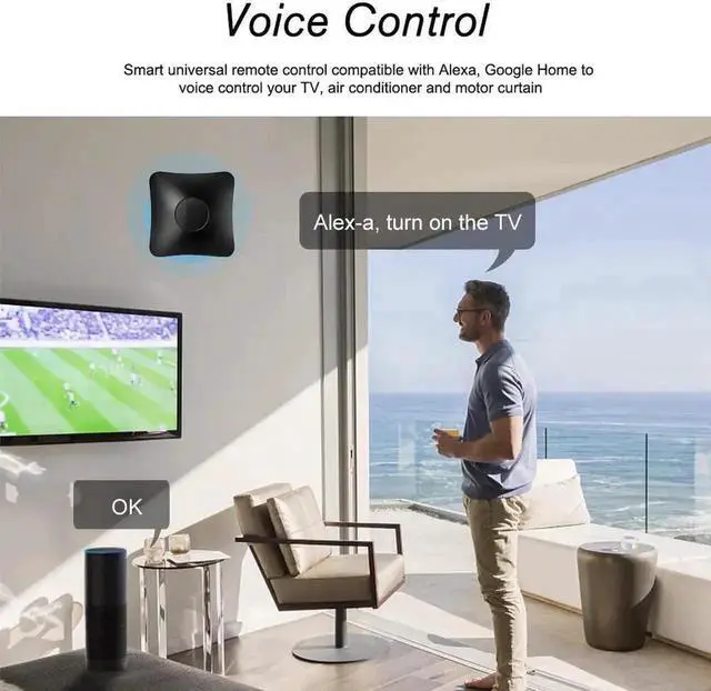 Alt view image 6 of 6 - Vszerda RM4 Pro WiFi Smart Home Universal Remote Controller, 3-in-1 WiFi+IR+RF Blaster with App Timer Automation, Voice Control Hub Compatible with Alexa for TV, AC, Curtain, 433MHz RF Switches