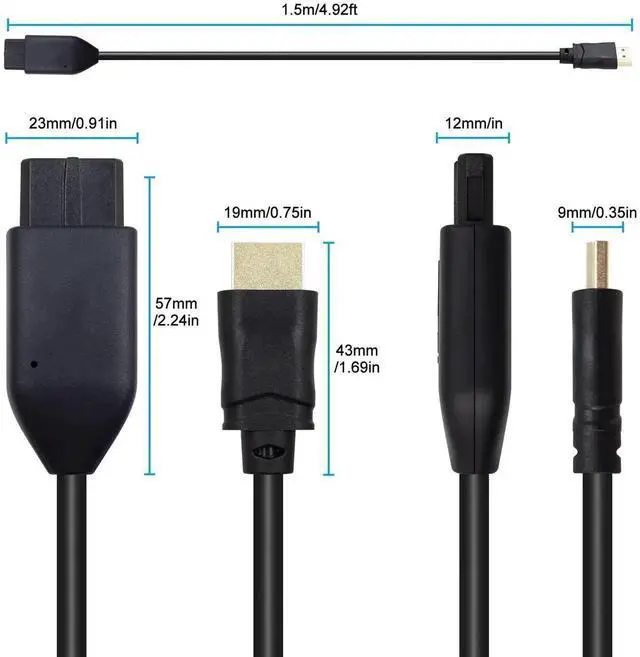 Alt view image 2 of 7 - Vszerda N64 to HDMI Converter Adapter All-in-One HDMI Link Cable Conversion with S-Video Signal Output (Better Than AV Video Quality), for N64 Converter for Gamecube/64/SNES/SFC(1.5m /4.92FT