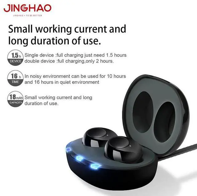 Alt view image 3 of 7 - JINGHAO Rechargeable OTC Hearing Aid  16H Battery, Fast Charge, Noise Reduction, Comfort Fit & 30-Day Returns