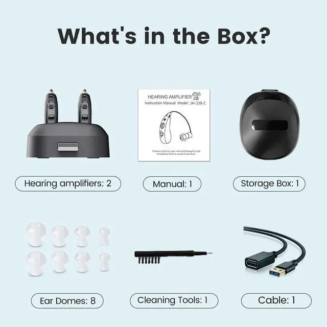 Alt view image 6 of 7 - Jinghao Hearing Aids for Seniors with Noise Cancelling Rechargeable Noise Reduction, Volume Adjustment, BTE Easy to Operate,Lightweight&comfortable,A pair Hearing Amplifier