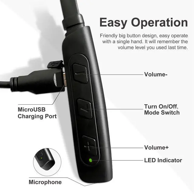 Alt view image 4 of 7 - Jinghao-TW40 Hearing Amplifier  Easy-to-Use, Neckband, Sports oriented, Comfortable, and Powerful Sound Enhancement for Daily Life,30 day no reason return, suitable for elderly Americans