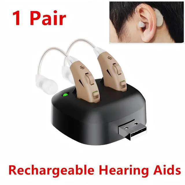 Main image of Jinghao Hearing Aids for Seniors with Noise Cancelling,Rechargeable,Volume Adjustment, BTE Easy to Operate,Lightweight&comfortable,A pair Hearing Amplifier
