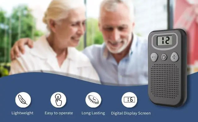 Alt view image 3 of 7 - Jinghao Digital Hearing Aid for Seniors - 16 Volume Levels, Lightweight, Clip-On Design, Easy Operation, Long Battery Life, Perfect Gift for Elderly