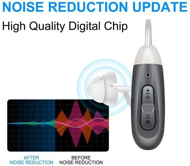 Alt view image 3 of 7 - JINGHAO JH-D59C Digital Hearing Amplifier w/ Adaptive ANC, 12H Battery, Portable Charging Case, Noise Reduction - Enhanced Hearing for Life
