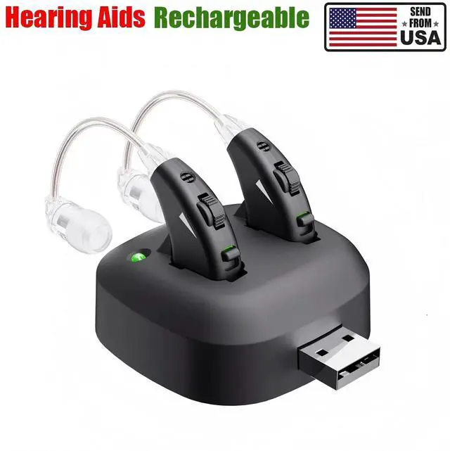 Main image of Jinghao Hearing Aids for Seniors with Noise Cancelling Rechargeable Noise Reduction, Volume Adjustment, BTE Easy to Operate,Lightweight&comfortable,A pair Hearing Amplifier