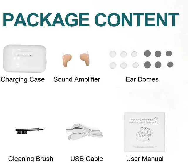 Alt view image 4 of 6 - Jinghao DIgital Personal Sound Amplifier Product CIC for Ears for Seniors Adults with Rechargeable Charging Box White