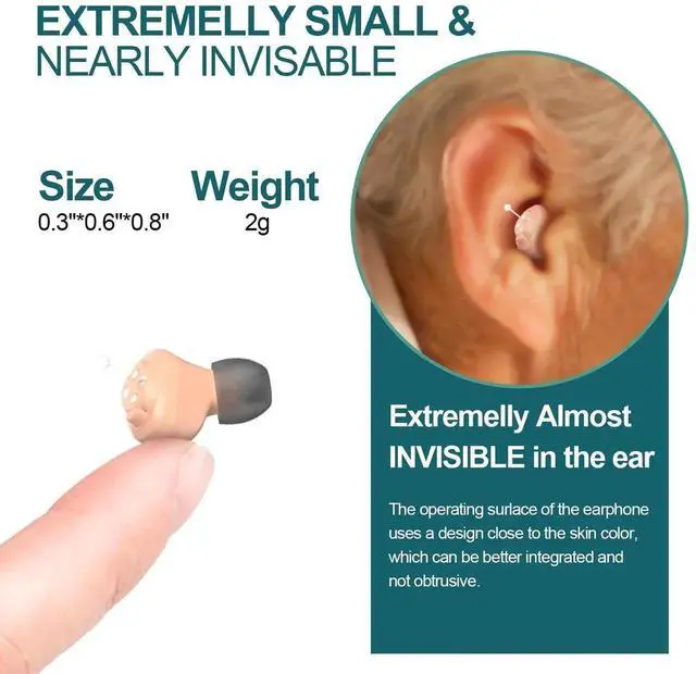 Alt view image 2 of 6 - Jinghao DIgital Personal Sound Amplifier Product CIC for Ears for Seniors Adults with Rechargeable Charging Box White