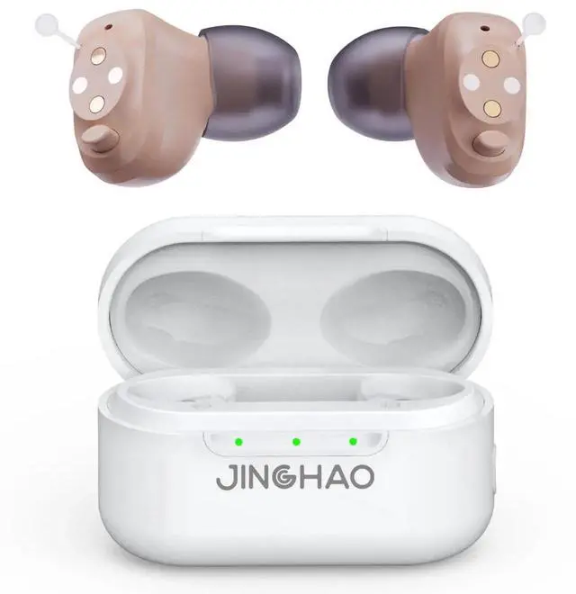 Main image of Jinghao DIgital Personal Sound Amplifier Product CIC for Ears for Seniors Adults with Rechargeable Charging Box White