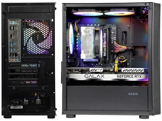 Alt view image 5 of 5 - AODU Gaming PC-Windows 11AMD Ryzen 5 5500 3.6GHz,GeForce RTX3050 6G-DDR4 16GB 3200MHz,NVME M.2 1TB SSD, 500W PSU-Desktop Air coole Prebuilt Gaming Desktop