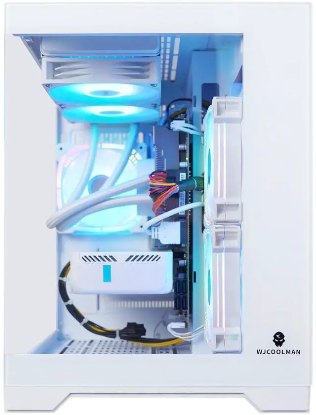 Alt view image 5 of 7 - AODU Gaming Desktop PC-Windows 11-Intel Core i5-12490F-GeForce RTX 5060 DLSS 4-DDR4 32GB 3200MHz-1TB M.2 NVMe SSD-600W-panoramic PC case WiFi6 liquid coole Prebuilt Gaming PC i5 12490F | RTX 5060