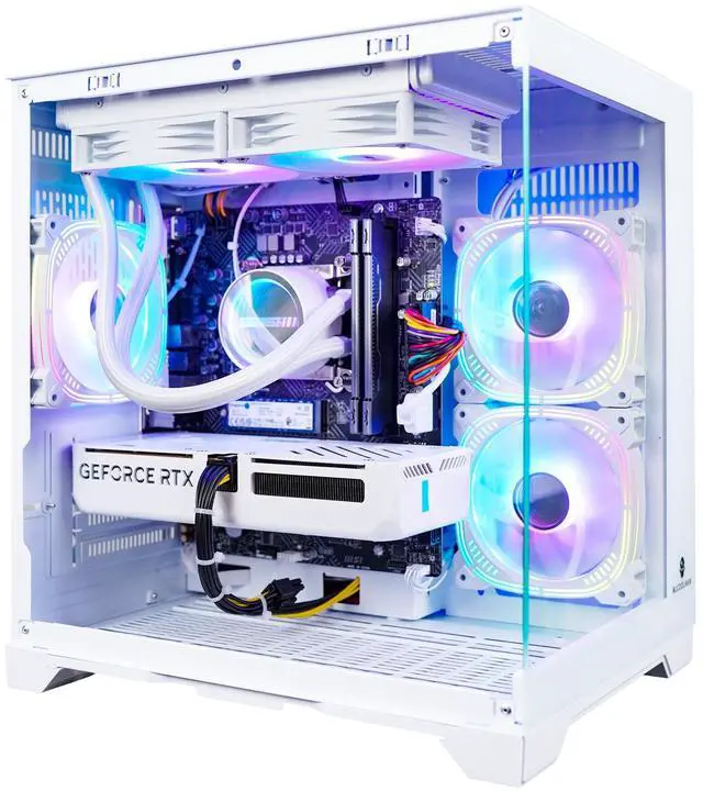 Alt view image 2 of 7 - AODU Gaming Desktop PC-Windows 11-Intel Core i5-12490F-GeForce RTX 5060 DLSS 4-DDR4 32GB 3200MHz-1TB M.2 NVMe SSD-600W-panoramic PC case WiFi6 liquid coole Prebuilt Gaming PC i5 12490F | RTX 5060
