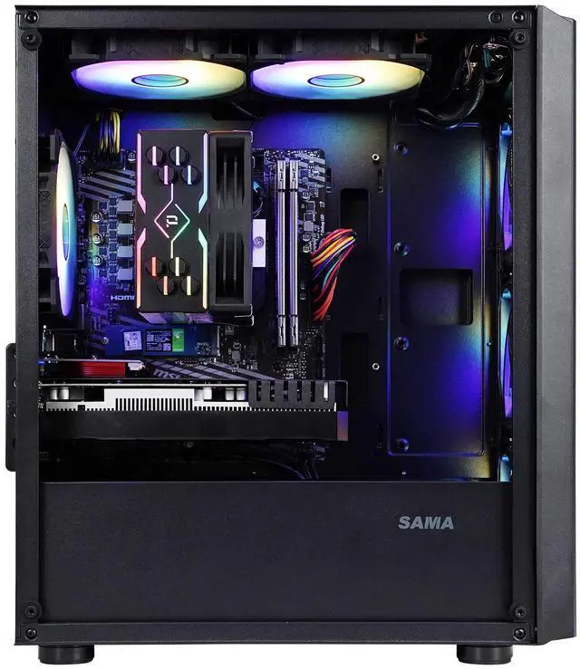 Alt view image 2 of 7 - AODU Gaming PC-Windows 11AMD Ryzen 5 5500 3.6GHz,GeForce RTX3050 6G-DDR4 16GB 3200MHz,NVME M.2 1TB SSD, 500W PSU-Desktop Air coole Prebuilt Gaming Desktop