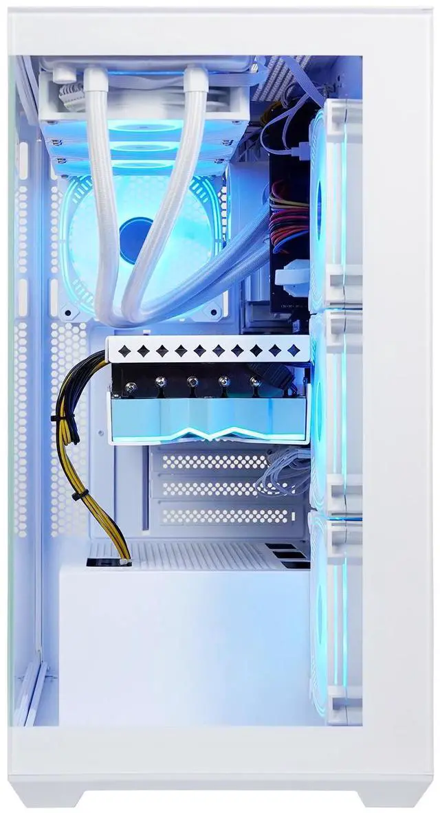 Alt view image 3 of 7 - AODU Gaming Desktop-Windows11-Ryzen 7 5700X 3.4GHz to 4.6GHZ-Radeon RX 6800XT 16G D6 256bit-DDR4 32GB 3200MHz RMA-1TB M.2 NVMe SSD-800W psu iquid-Cooled,white pc build Prebuilt white Gaming PC