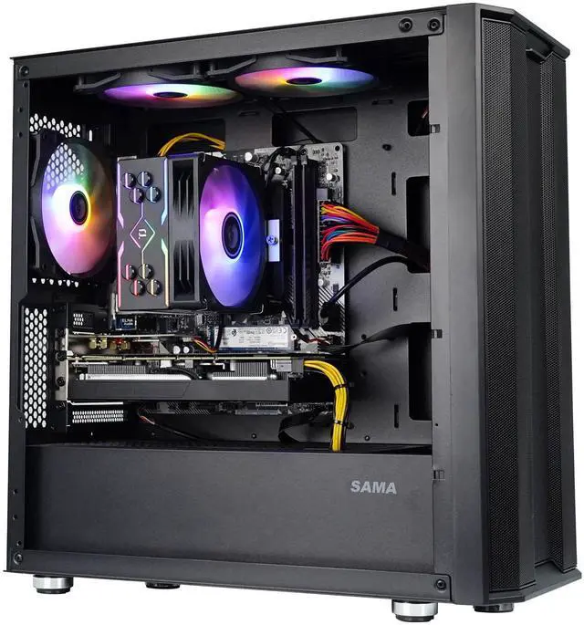 Alt view image 2 of 7 - AODUGaming Desktop-Windows11-AMD Ryzen 7 5700X 3.4GHz to 4.6GHZ-GeForce RTX3060-DDR4 32GB 3200MHz RMA-1TB M.2 NVMe SSD-850W psu,Desktop Air coole Prebuilt Gaming PC
