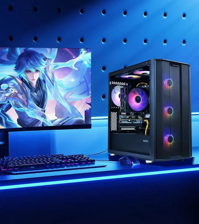 Alt view image 7 of 7 - AODUGaming Desktop-Windows11-AMD Ryzen 7 5700X 3.4GHz to 4.6GHZ-GeForce RTX3060-DDR4 32GB 3200MHz RMA-1TB M.2 NVMe SSD-850W psu,Desktop Air coole Prebuilt Gaming PC