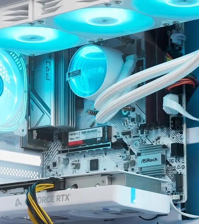 Alt view image 5 of 7 - AODU Gaming Desktop PC-Windows11-Intel i7 14700F 2.1 GHz (5.3GHz Turbo)-GeForce RTX 5060 Ti 16G OC -DDR5 32GB 6000MHz RMA-1TB M.2 NVMe SSD-800W PSU-panoramic PC case WiFi6 RGB White Prebuilt Gaming PC