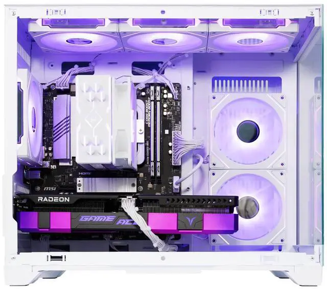 Alt view image 3 of 7 - AODU Gaming Desktop PC-Windows11-AMD Ryzen 5 7500F  Zen 4 6-Core 3.7 GH-ACE Radeon RX 9060 XT - 32GB-DDR5 32GB 6800MHz RMA-1TB M.2 NVMe SSD-850W PSU-panoramic PC case WiFi6 RGB Sync Gaming PC