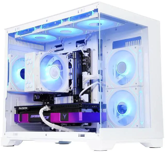 Alt view image 6 of 7 - AODU Gaming Desktop PC-Windows11-AMD Ryzen 5 7500F  Zen 4 6-Core 3.7 GH-ACE Radeon RX 9060 XT - 32GB-DDR5 32GB 6800MHz RMA-1TB M.2 NVMe SSD-850W PSU-panoramic PC case WiFi6 RGB Sync Gaming PC