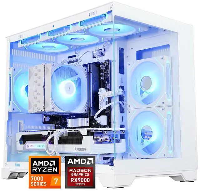 Main image of AODU Gaming Desktop PC-Windows11-AMD Ryzen 7 7800X3D -AMD Radeon RX 9070XT 16GB - C38 DDR5 32GB 6800MHz RMA-1TB M.2 NVMe SSD-850W PSU-panoramic PC case WiFi6 RGB Sync Gaming PC