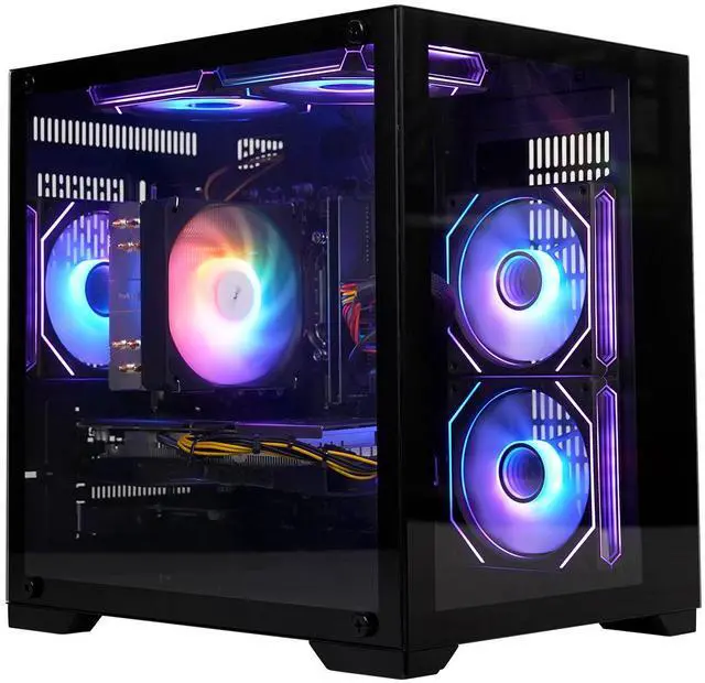 Alt view image 3 of 7 - AODU Gaming Desktop PC-Windows11-Intel Core i5-12400F - Core i5 12th -Intel ARC B580 12GB - DDR4 16GB 3200MHz RMA-1TB M.2 NVMe SSD-800W PSU-panoramic PC case WiFi6 RGB Sync Gaming PC