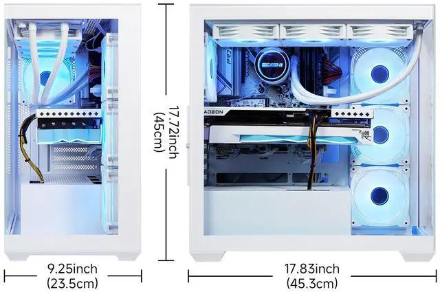 Alt view image 4 of 7 - AODU Gaming Desktop-Windows11-Ryzen 7 5700X 3.4GHz to 4.6GHZ-GeForce RTX 3080-DDR4-32GB 3200MHz RMA-1TB M.2 NVMe SSD-800W psu iquid-Cooled,white pc build Prebuilt white Gaming PC
