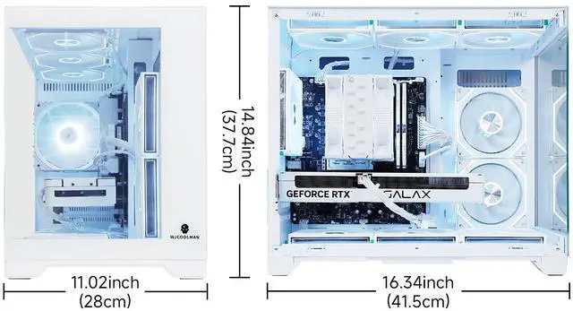 Alt view image 6 of 7 - AODU Gaming Desktop PC-Windows11-AMD RYZEN 5 3600 3.5GHz (4.2GHz Turbo)-GeForce RTX 4060 OC 8G -DDR4 16GB 3200MHz RMA-512G M.2 NVMe SSD-650W PSU-panoramic PC case WiFi6 RGB Sync Gaming PC