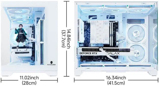 Alt view image 4 of 7 - AODU Gaming Desktop PC-Windows11-AMD RYZEN 5 3600 3.5GHz (4.2GHz Turbo)-GeForce RTX 4060 OC 8G -DDR4 16GB 3200MHz RMA-512G M.2 NVMe SSD-650W PSU-panoramic PC case WiFi6 RGB Sync Gaming PC