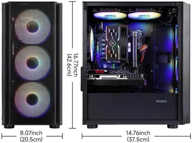 Alt view image 4 of 7 - AODU Gaming Desktop Pc-Windows11 i5 12400F 2.5GHz to 4.4GHZ-NVIDIA GeForce RTX 2060 SUPER 8G -16GB 3200MHZ RMA DDR4 -1TB M.2 NVMe SsD-600W psuDesktop Aircoole Prebuilt Gaming PC